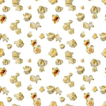 Seamless pattern - popcorn. popcorn on a white background, pattern Stock Photos