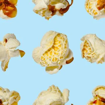Seamless pattern - popcorn. popcorn on a white background, pattern Stock Photos
