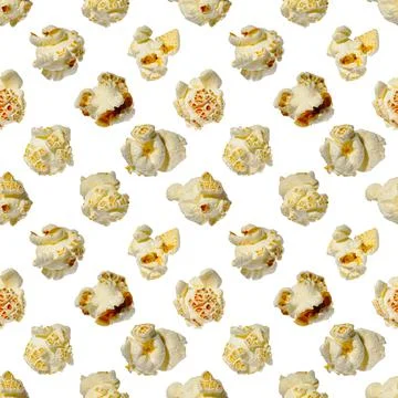 Seamless pattern - popcorn. popcorn on a white background, pattern Stock Photos