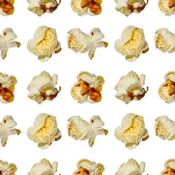 Seamless pattern - popcorn. popcorn on a white background, pattern Stock Photos