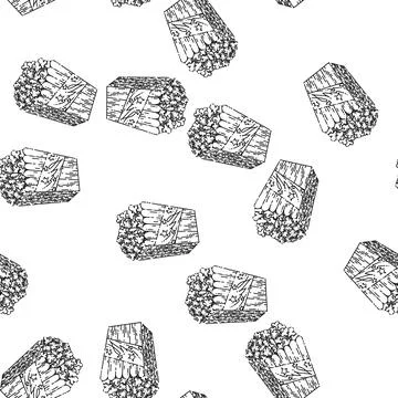 Seamless pattern popcorn sketch hand drawn Stock Illustration