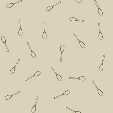Seamless pattern porcelain ceramic soup spoon cartoon vector Stock Illustration