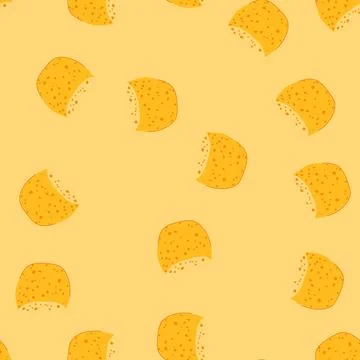 Seamless pattern porous yellow sponge cartoon vector 库存插图