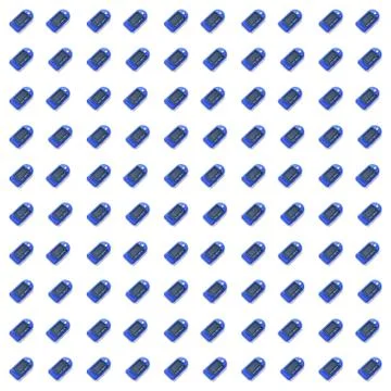 Seamless pattern. Portable blue Pulse Oximeter on isolated white background t Stock Photos