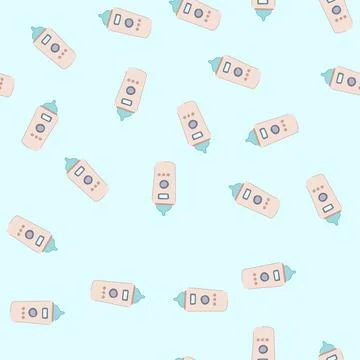 Seamless pattern portable bottle warmer cartoon vector Stock Illustration