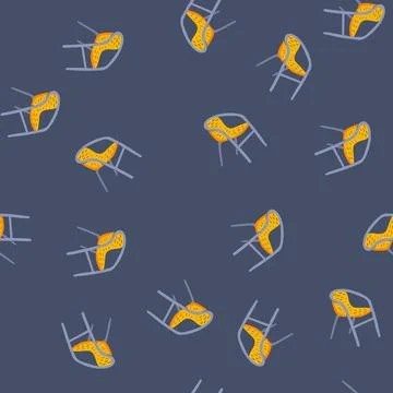 Seamless pattern portable deck chair cartoon vector Stock Illustration