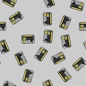 Seamless pattern Portable electric power generator standing on a white backgr Illustrazione stock