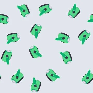 Seamless pattern portable hand crank flashlight cartoon vector Stock Illustration