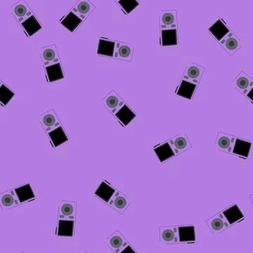 Seamless pattern portable mp3 player cartoon vector Stock Illustration