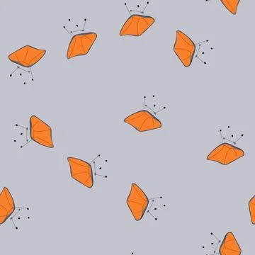 Seamless pattern portable orange camping chair for outdoor leisure activity イラスト素材