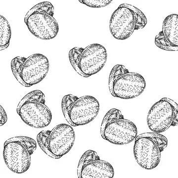 Seamless pattern portable pocket mirror sketch hand drawn Stock Illustration