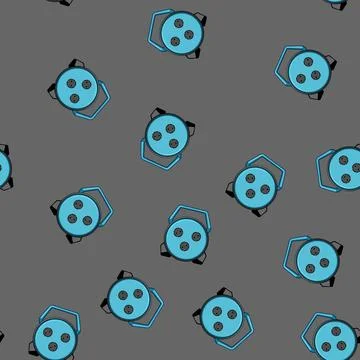 Seamless pattern Portable power cord reel supplying electricity Stock Illustration