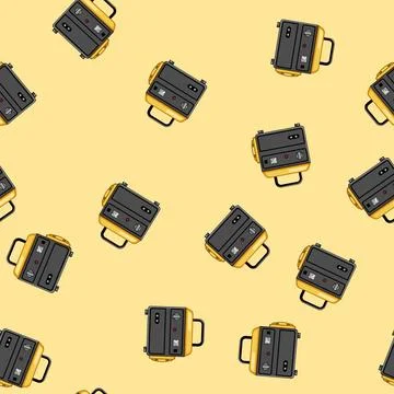 Seamless pattern Portable power generator providing electricity during outage Illustrazione stock