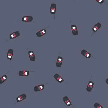 Seamless pattern portable radio transceiver for two way communication Illustrazione stock
