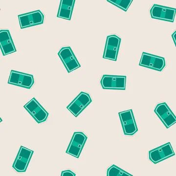 Seamless pattern portable restroom unit offering outdoor sanitation services Stock Illustration