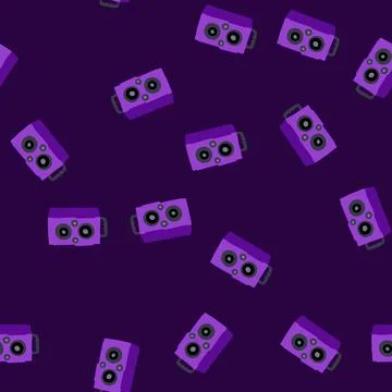 Seamless pattern portable speaker music cartoon vector Stock Illustration