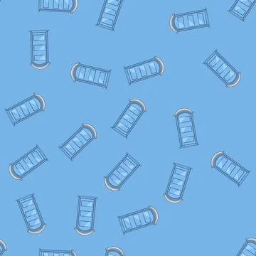 Seamless pattern Portable toilet offering temporary sanitation solution Stockillustratie