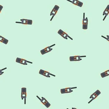 Seamless pattern portable two way radio for instant wireless communication Illustrazione stock