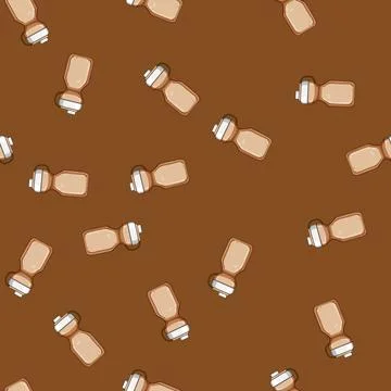 Seamless pattern portable water bottle reusable cartoon vector Illustrazione stock