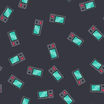 Seamless pattern portable watt meter measuring electrical power consumption Stock Illustration