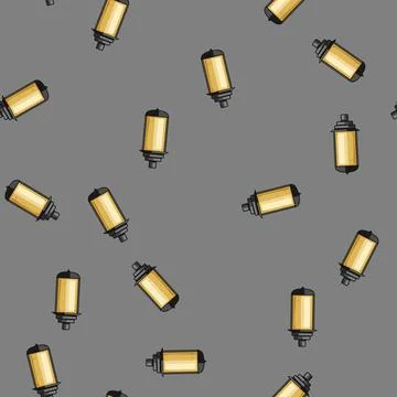 Seamless pattern post exterior lamp cartoon vector Stock Illustration