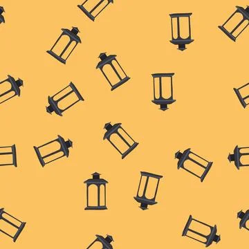 Seamless pattern post exterior lamp cartoon vector イラスト素材