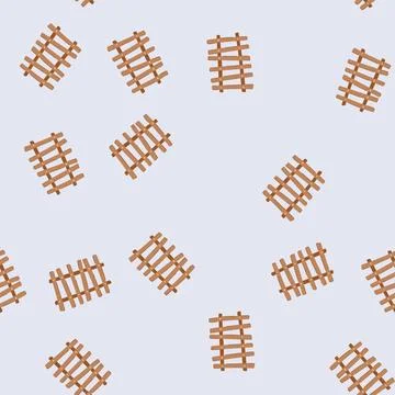 Seamless pattern post fence wood cartoon vector Stock Illustration