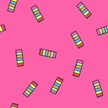 Seamless pattern post note sticker cartoon vector Stock Illustration
