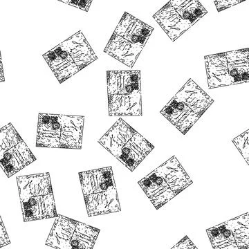 Seamless pattern postcard travel vintage sketch hand drawn Stock Illustration