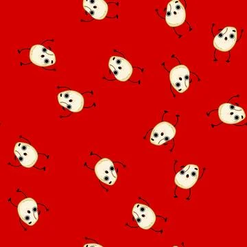 Seamless pattern poster popcorn character cartoon vector Stock Illustration