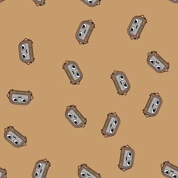 Seamless pattern poster retro music character cartoon vector 스톡 일러스트