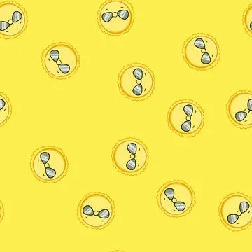 Seamless pattern poster sun character cartoon vector Illustrazione stock