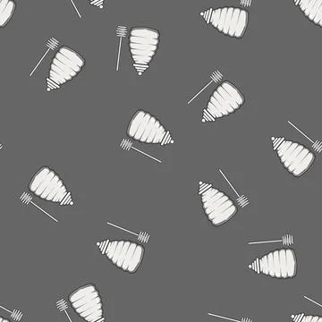 Seamless pattern pot honey jar cartoon vector Stock Illustration
