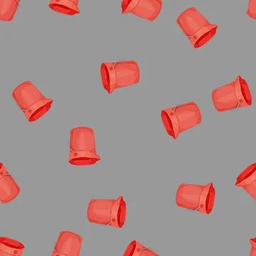 Seamless pattern pot plastic bucket container cartoon vector Stock Illustration
