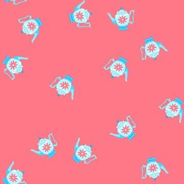 Seamless pattern pot vintage teapot cartoon vector 스톡 일러스트