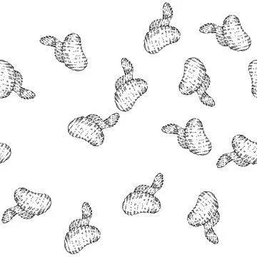 Seamless pattern potato chips sketch hand drawn Illustrazione stock