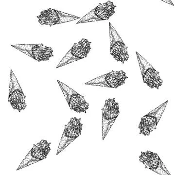 Seamless pattern potato free sketch hand drawn Stock Illustration