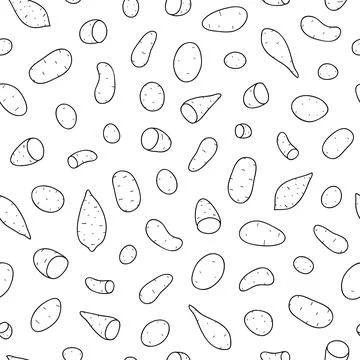 Seamless pattern with potatoes. Stock Illustration