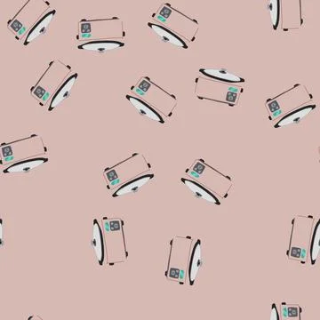 Seamless pattern potatoes slow cooker cartoon vector Stock Illustration