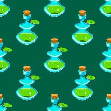 Seamless pattern with potion Stock Illustration