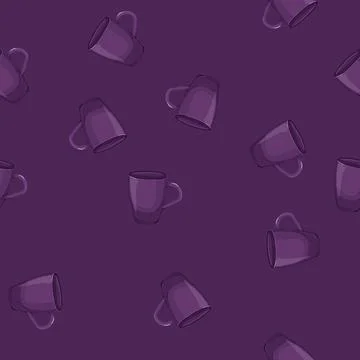 Seamless pattern pottery cup ceramic cartoon vector Stock Illustration