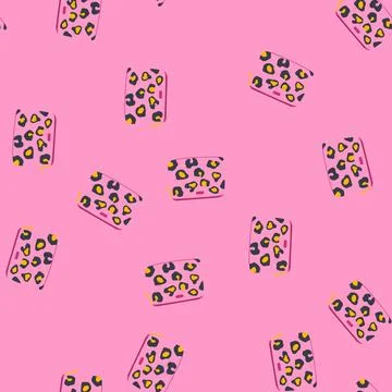 Seamless pattern pouch makeup bag cartoon vector Stock Illustration