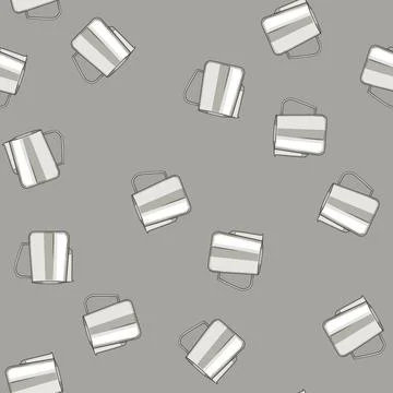Seamless pattern pour milk frothing pitcher cartoon vector Stock Illustration