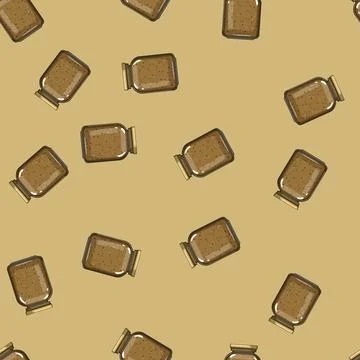 Seamless pattern powder coffee soluble cartoon vector Stock Illustration