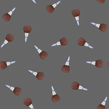Seamless pattern powder cosmetic brush cartoon vector Stock Illustration