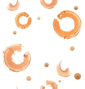 Seamless pattern of Powder cushion with smeared sample in the shape of a circle Stock Photos