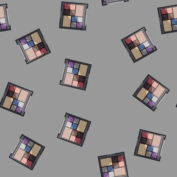 Seamless pattern powder eyeshadow beauty cartoon vector Stock Illustration