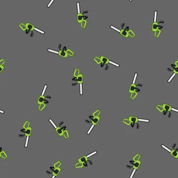 Seamless pattern power chainsaw cartoon vector Illustrazione stock