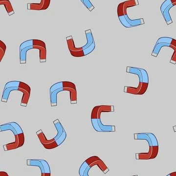 Seamless pattern power magnet cartoon vector イラスト素材