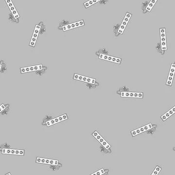 Seamless pattern Power strip having multiple outlets for electricity Stock Illustration